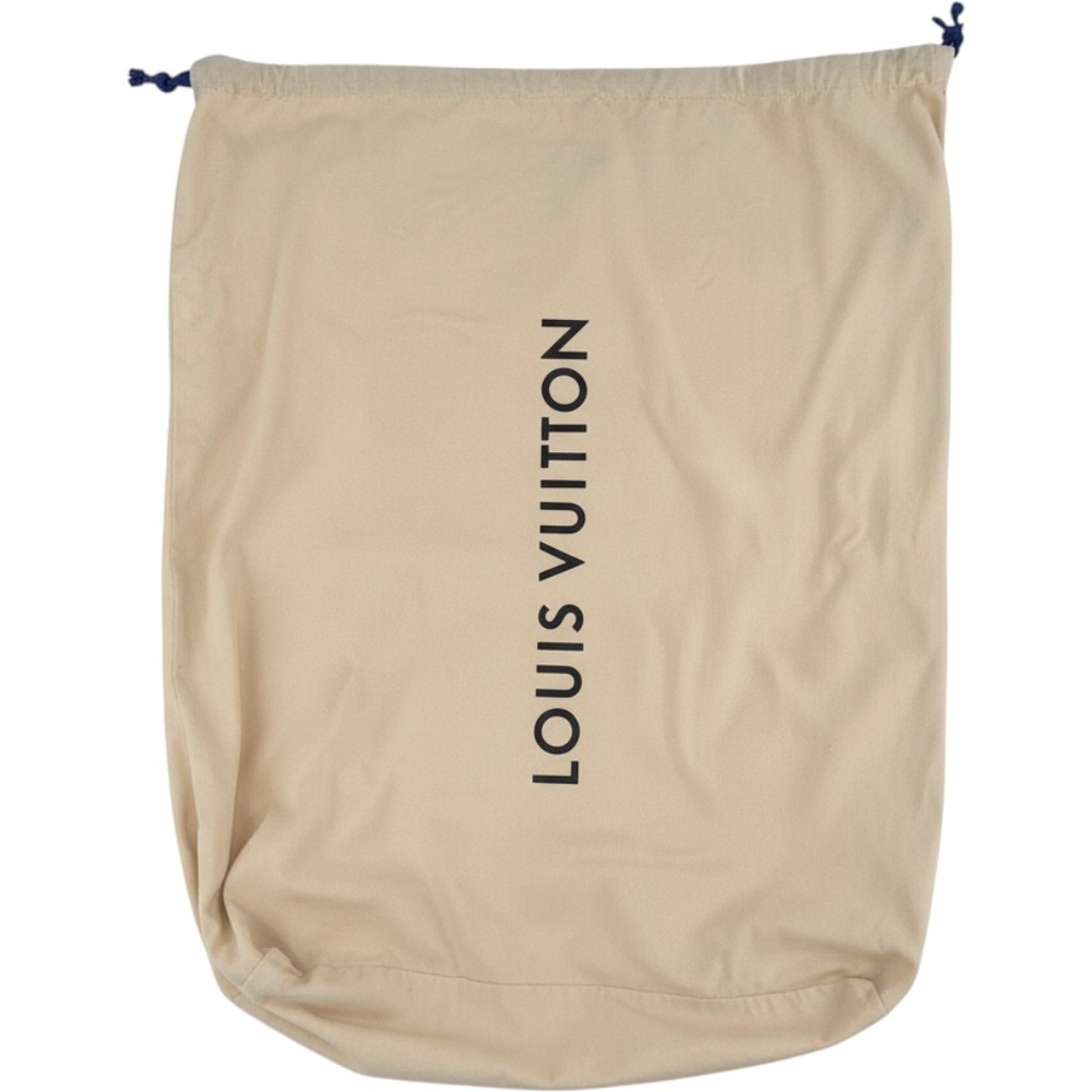 Louis Vuitton Large Cotton Dust Bag Tan Beige Blue Drawstring 25.5x22.5 D21328